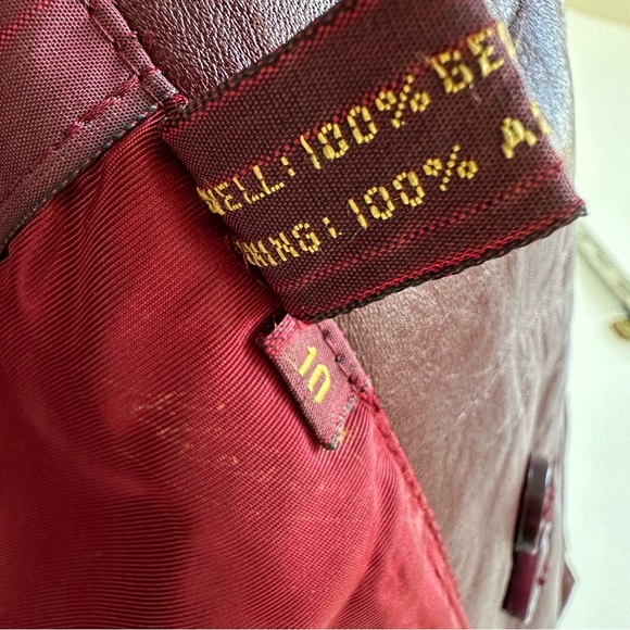 Vintage Leather Trench Coat Eitenne Aigner Burgundy Long Jacket 10 - Picture 14 of 16